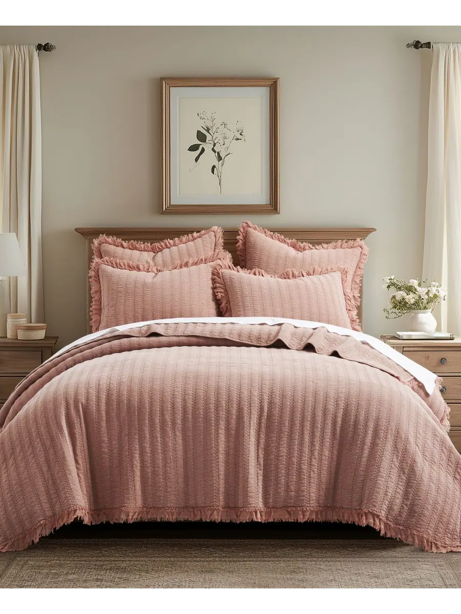 Комплект постельного белья Wilhemina Stone Washed, 2 предмета, размер Twin/Twin XL Levtex — изображение 1 из 5, розовый