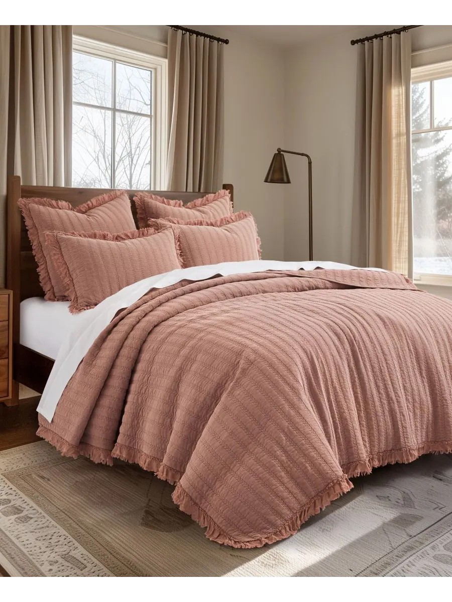 Комплект постельного белья Wilhemina Stone Washed, 2 предмета, размер Twin/Twin XL Levtex — изображение 2 из 5, розовый