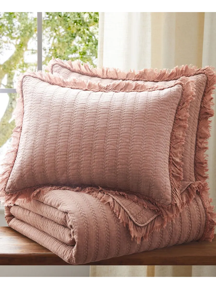 Комплект постельного белья Wilhemina Stone Washed, 2 предмета, размер Twin/Twin XL Levtex — изображение 4 из 5, розовый