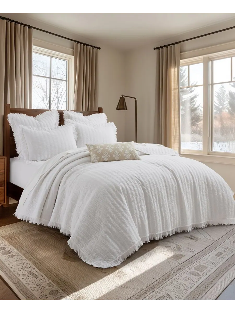 Комплект постельного белья Wilhemina Stone Washed, 3 предмета, размер King/California King Levtex — изображение 2 из 5, белый