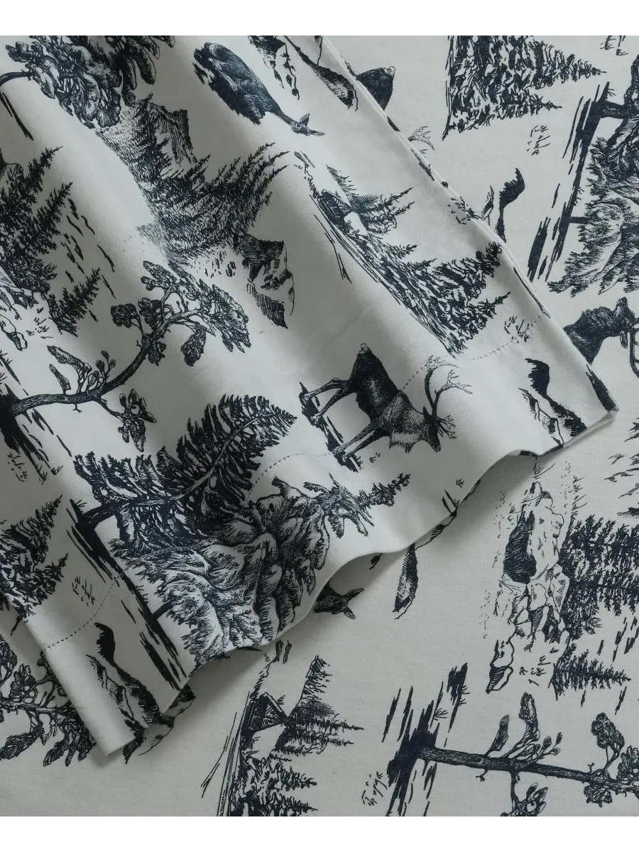Комплект постельного белья Mountain Toile из плотной фланели с очень глубокими карманами, размер — изображение 2 из 7