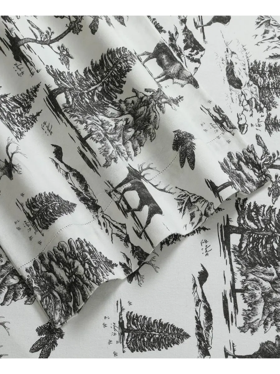 Комплект постельного белья Mountain Toile из плотной фланели с очень глубокими карманами, размер — изображение 6 из 7