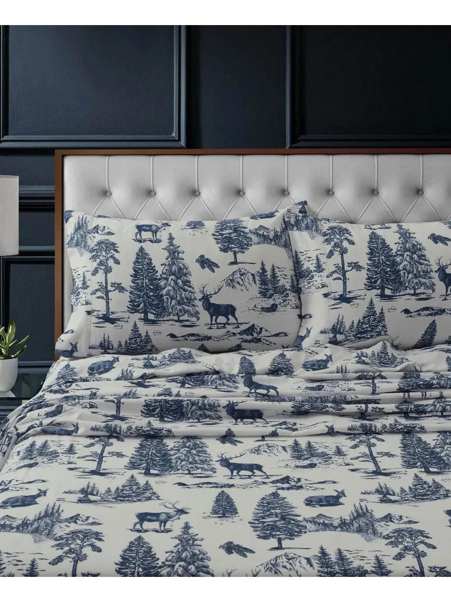 Комплект постельного белья Mountain Toile из плотной фланели с очень глубокими карманами, размер — изображение 5 из 7