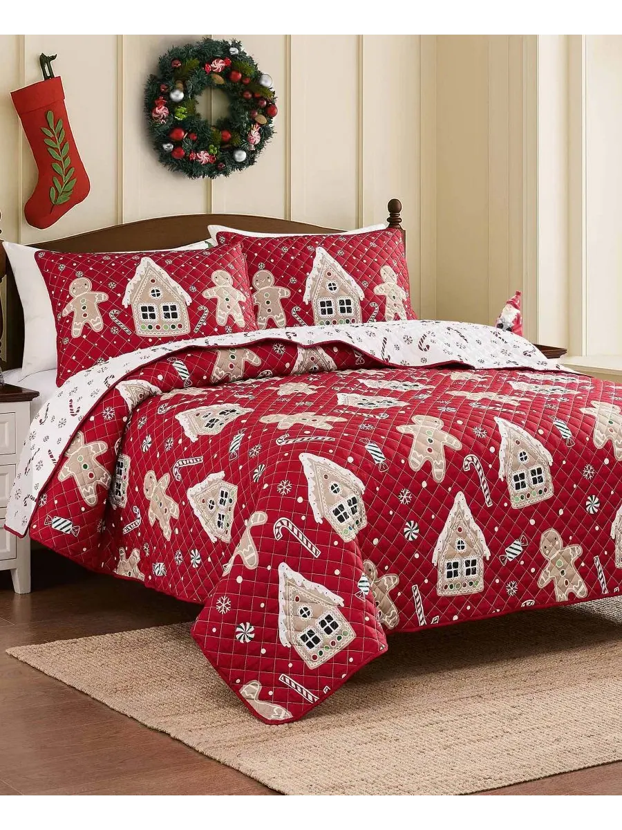 Комплект стеганого покрывала Holiday Lane Reversible 3-Pc., Full/Queen Avanti