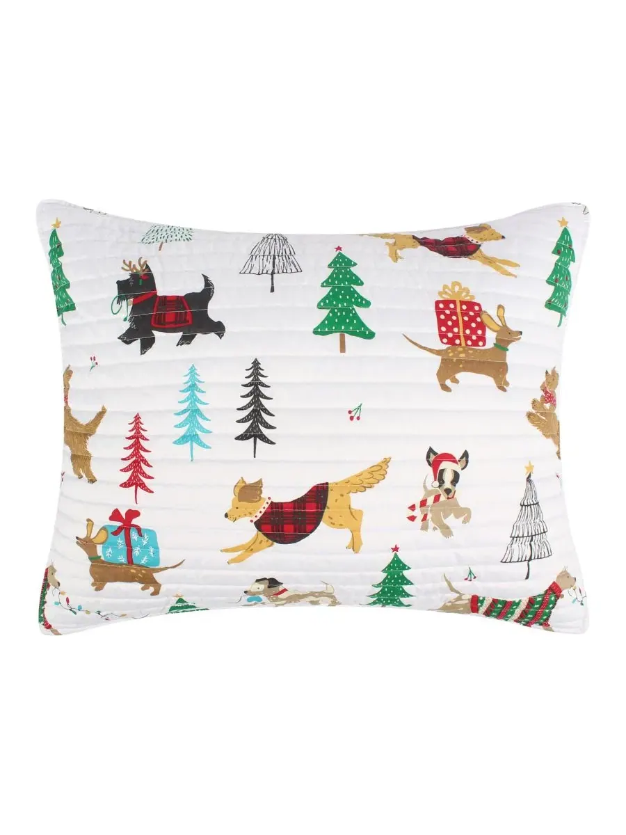 Стеганое одеяло Jingle Paws Reversible 3-Pc. Quilt Set, Full/Queen Levtex Home — изображение 2 из 6, мульти