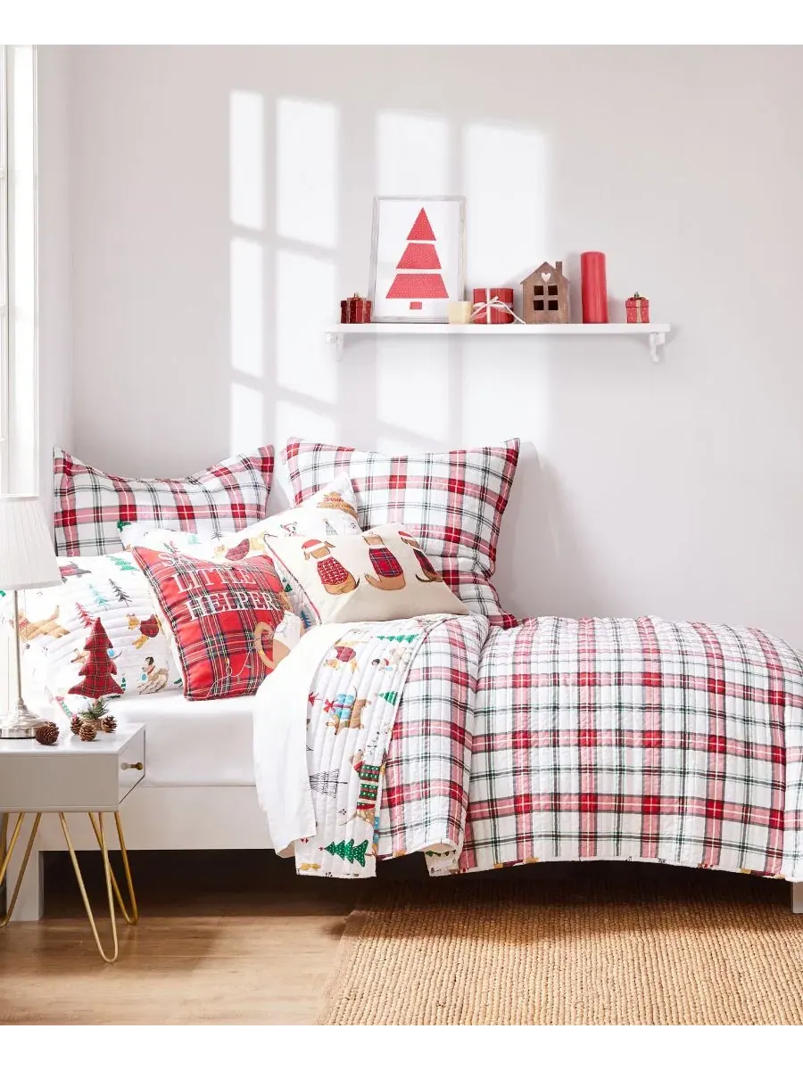 Стеганое одеяло Jingle Paws Reversible 3-Pc. Quilt Set, Full/Queen Levtex Home — изображение 5 из 6, мульти