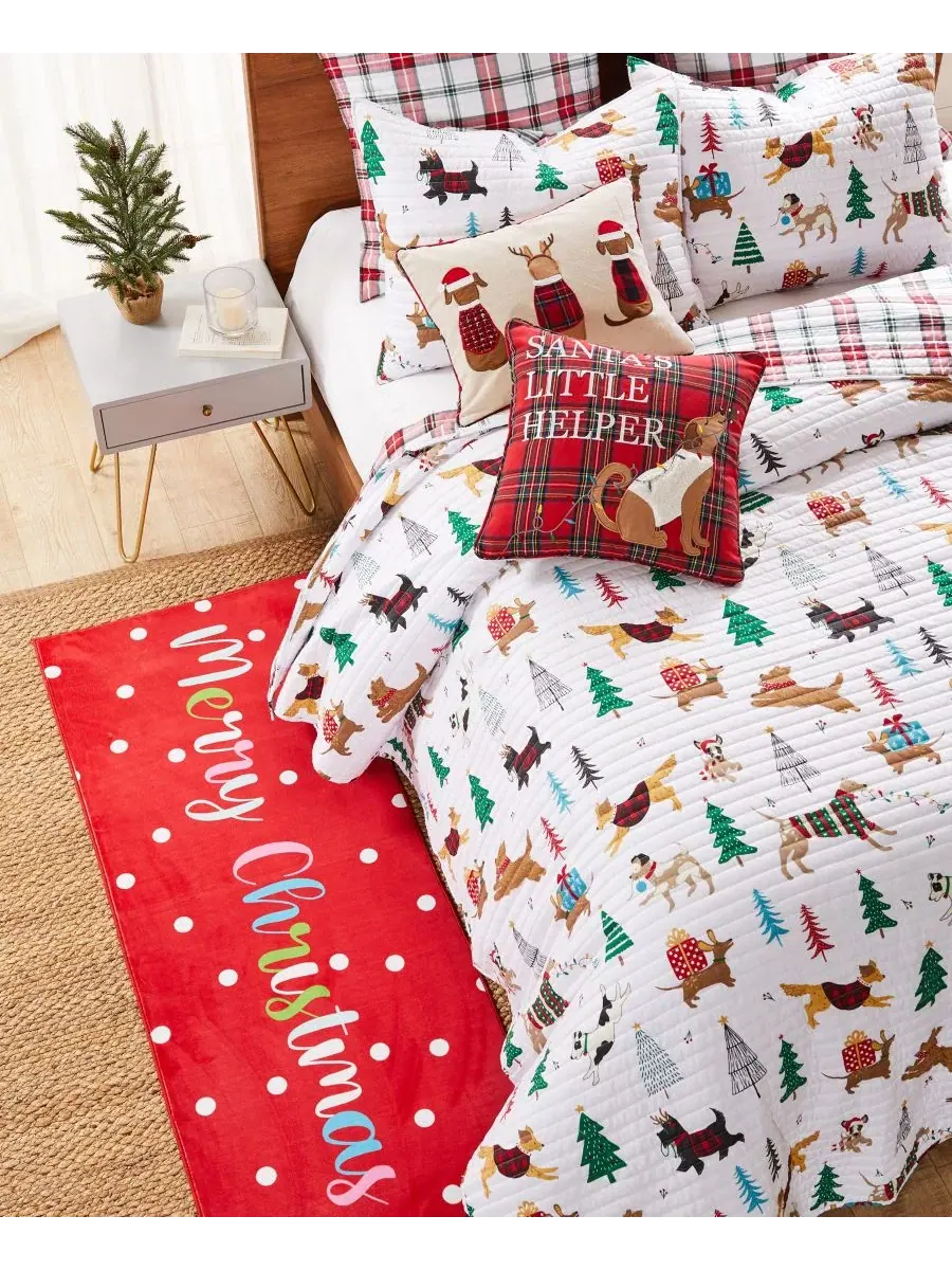 Стеганое одеяло Jingle Paws Reversible 3-Pc. Quilt Set, Full/Queen Levtex Home — изображение 6 из 6, мульти