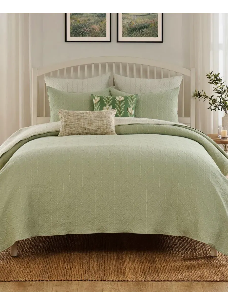 Покрывало-одеяло 3-предметный комплект Harper Jacquard-Woven Reversible Greenland Home Fashions
