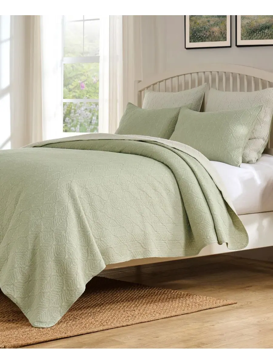 Покрывало-одеяло 3-предметный комплект Harper Jacquard-Woven Reversible Greenland Home Fashions — изображение 3 из 7