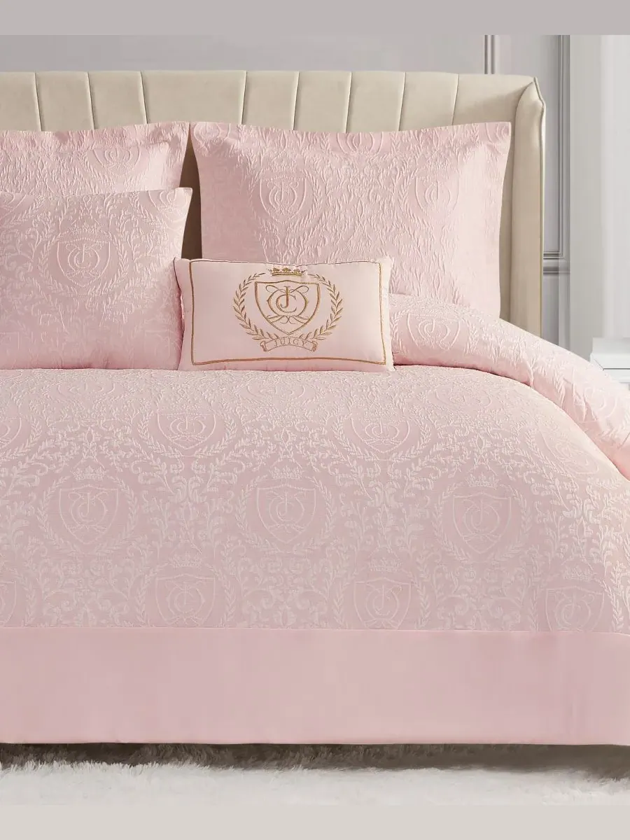 Комплект постельного белья Dovona из 4 предметов, размер Twin/Twin XL Juicy Couture — изображение 1 из 7, розовый