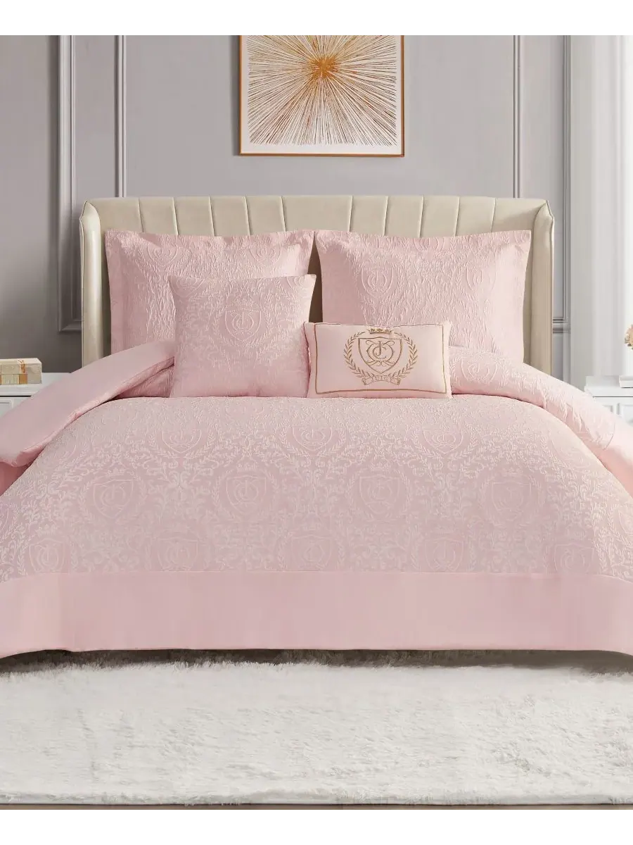 Комплект постельного белья Dovona из 4 предметов, размер Twin/Twin XL Juicy Couture — изображение 2 из 7, розовый