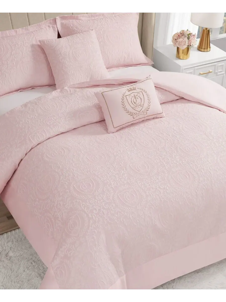 Комплект постельного белья Dovona из 4 предметов, размер Twin/Twin XL Juicy Couture — изображение 4 из 7, розовый