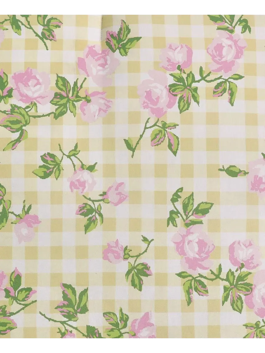 Комплект постельного белья 5 предметов с принтом Gingham Rose Betsey Johnson — изображение 7 из 12, желтый розовый