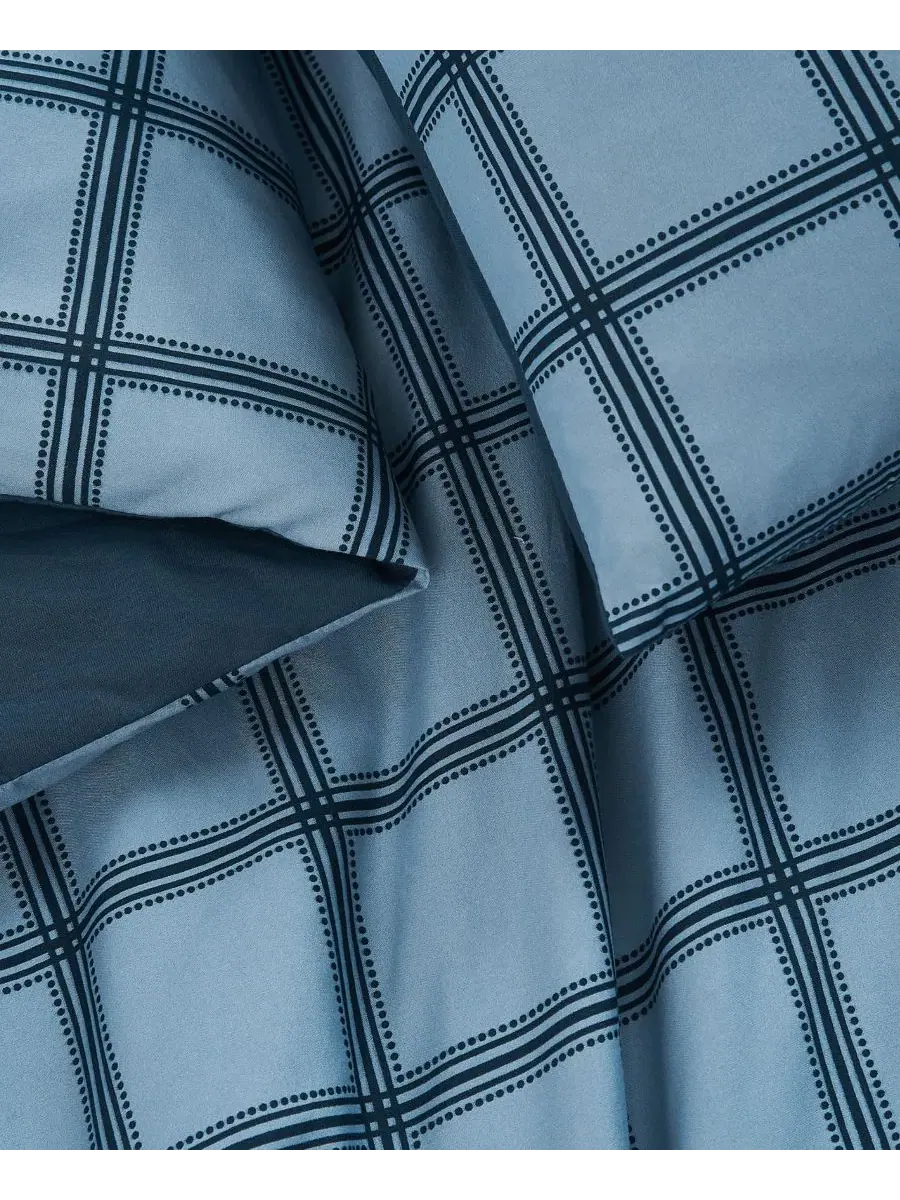 Комплект пододеяльников Luka Grid Plaid Cannon — изображение 5 из 5, синий