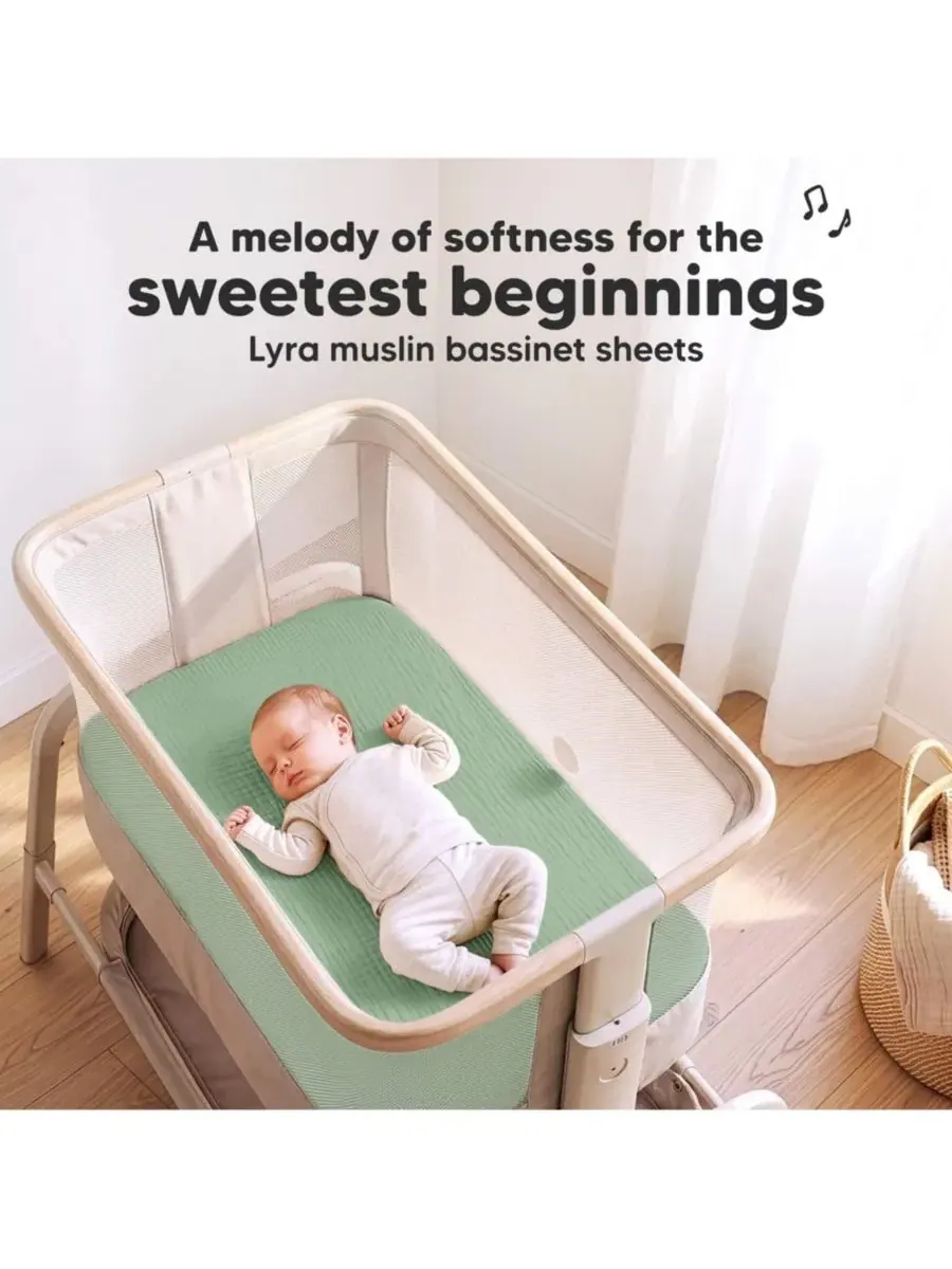 Комплект простыней для люльки Lyra Muslin KeaBabies — изображение 2 из 9, серый