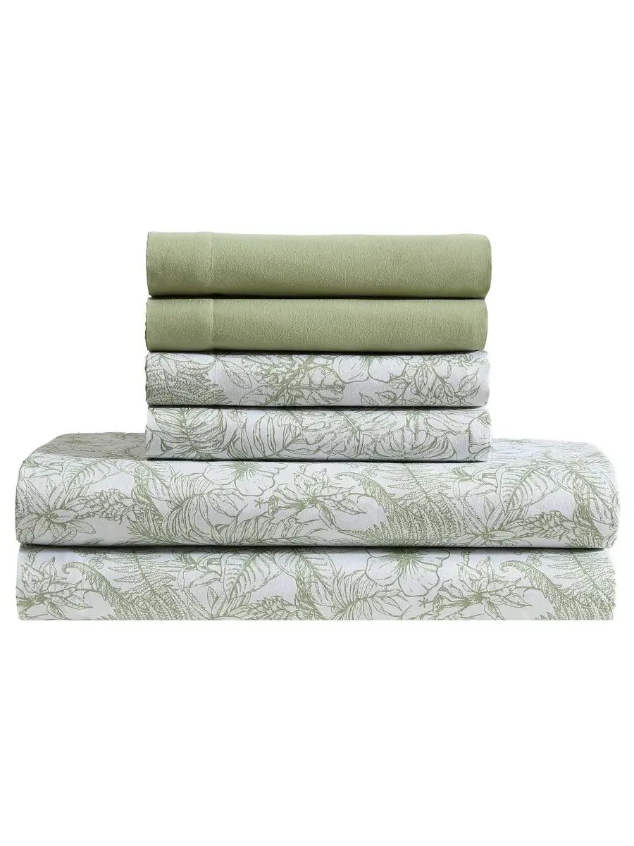 Охлаждающий комплект постельного белья из 6 предметов, размер Queen Caribbean Joe — изображение 1 из 7, зеленый