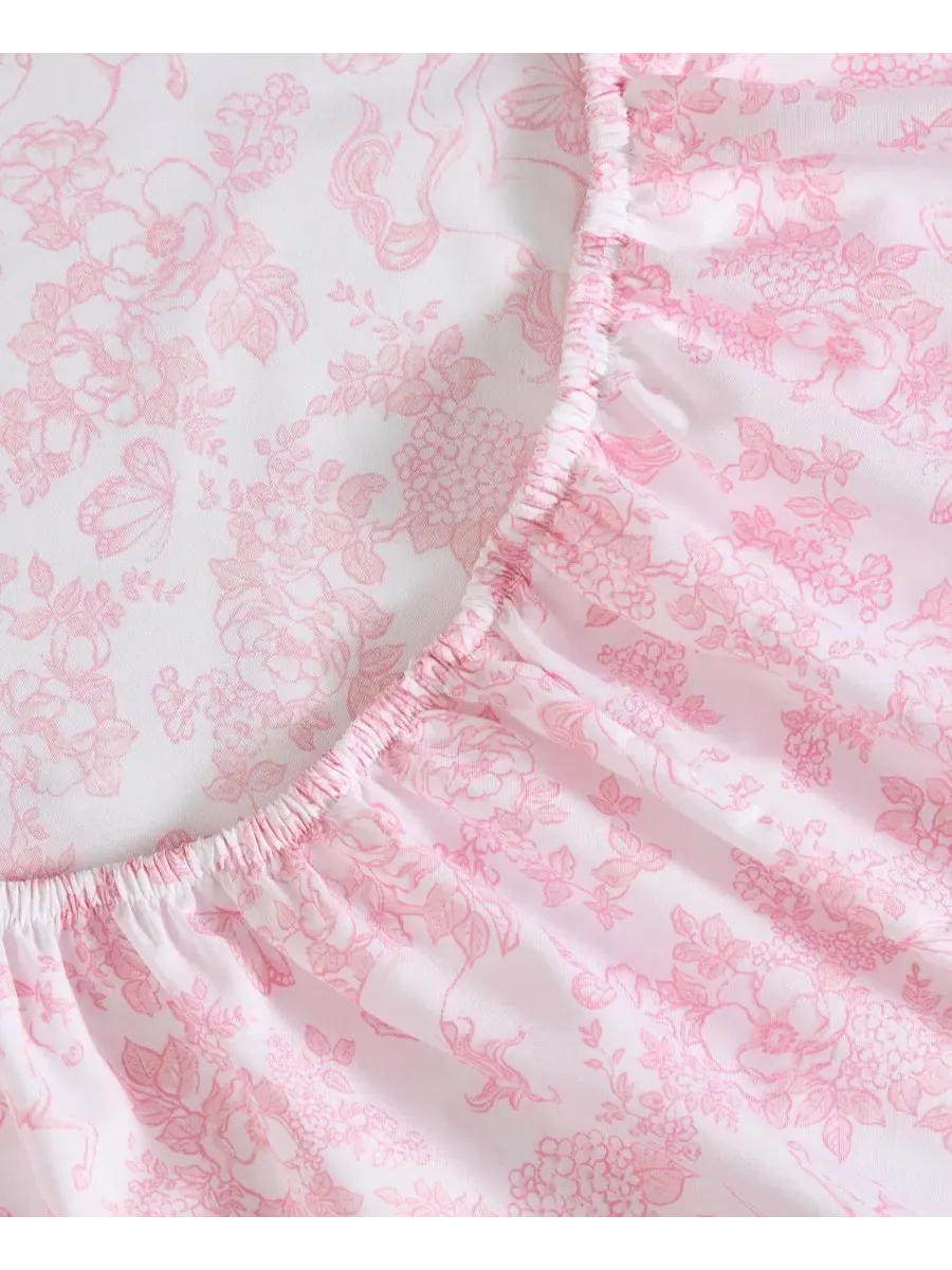 Комплект постельного белья Toile Unicorn из микрофибры, 4 предмета, Queen Laura Ashley Kids — изображение 5 из 6, розовый