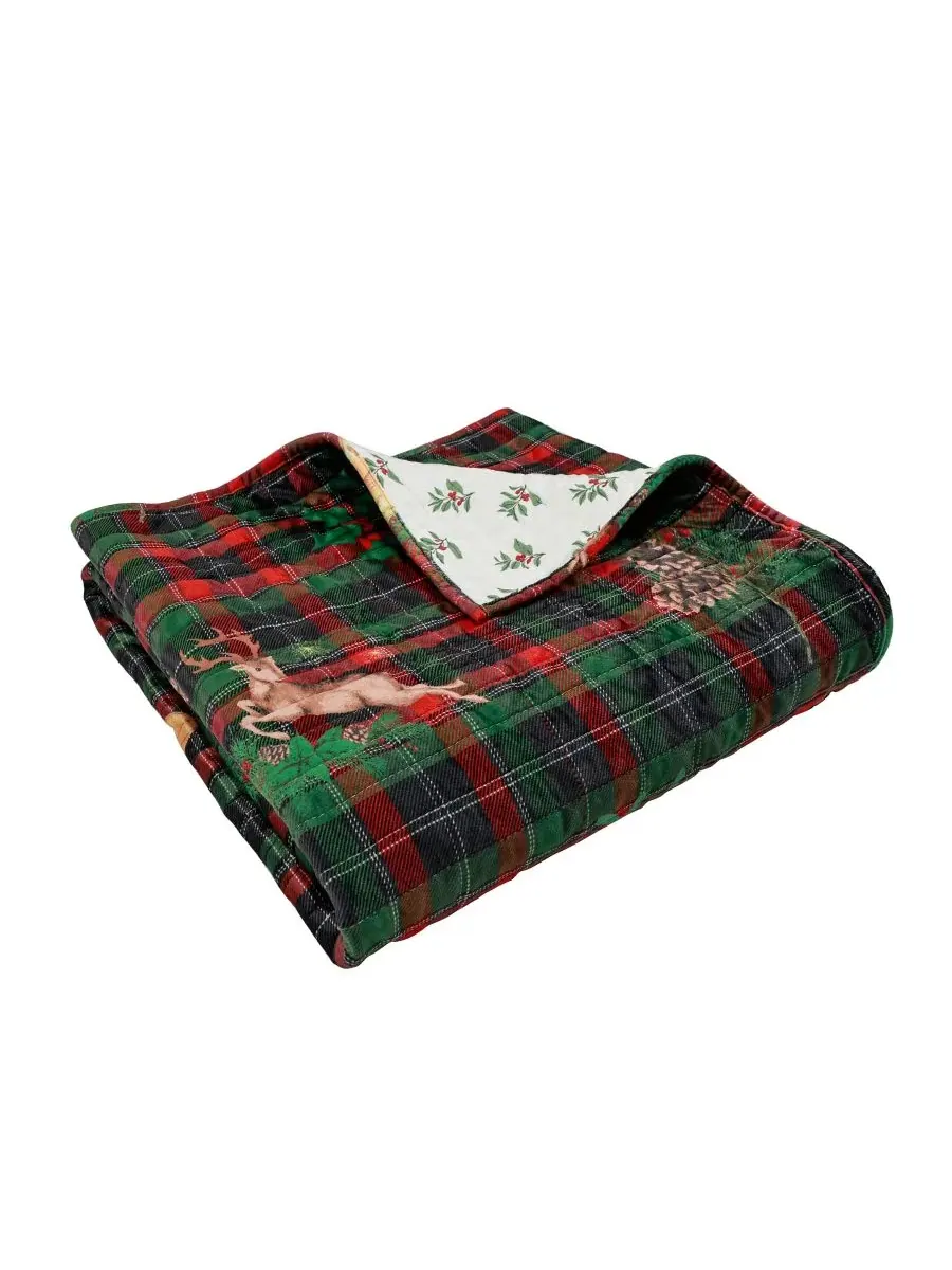 Плед двусторонний с рождественским принтом Merry Tartan Levtex Home