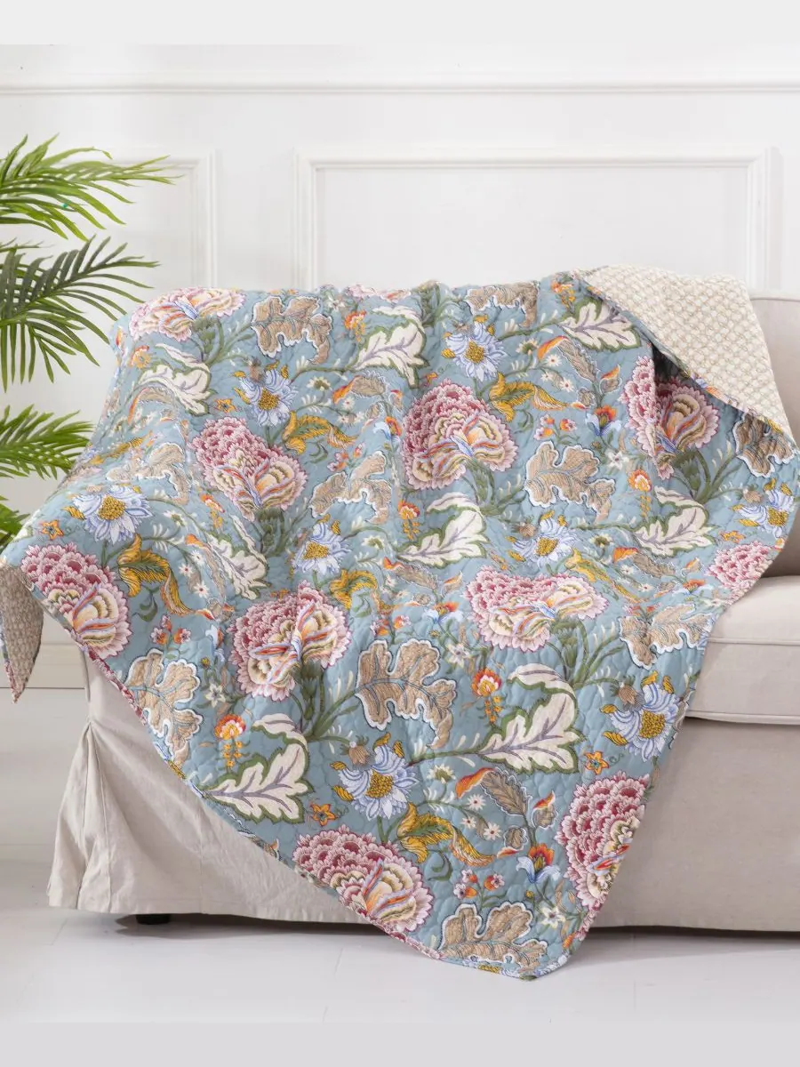 Стеганый плед Angelica Spring Jacobean с цветочным узором, 50 x 60 дюймов Levtex