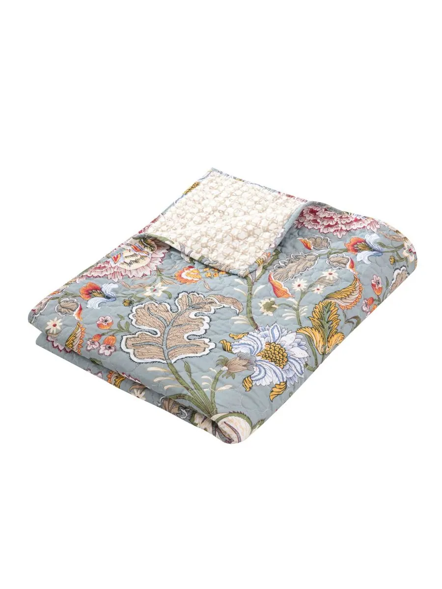 Стеганый плед Angelica Spring Jacobean с цветочным узором, 50 x 60 дюймов Levtex — изображение 2 из 3, мульти