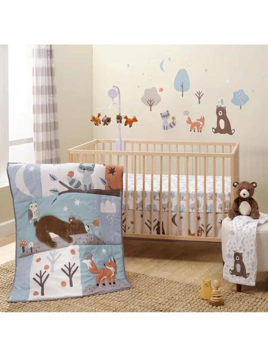 Комплект постельного белья для детской кроватки Sleepytime Bear Woodland из 3 предметов Bedtime — мульти