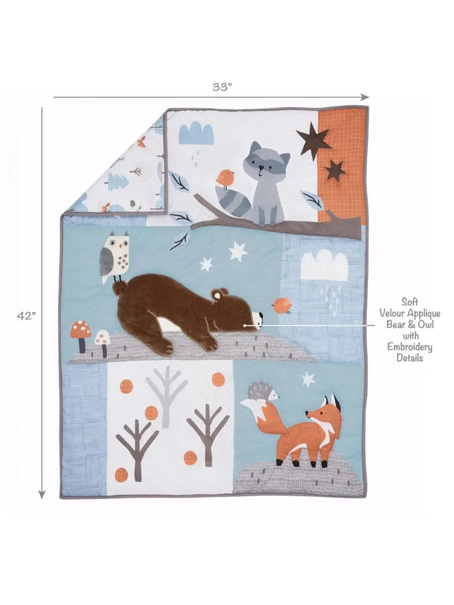 Комплект постельного белья для детской кроватки Sleepytime Bear Woodland из 3 предметов Bedtime — изображение 2 из 10, мульти