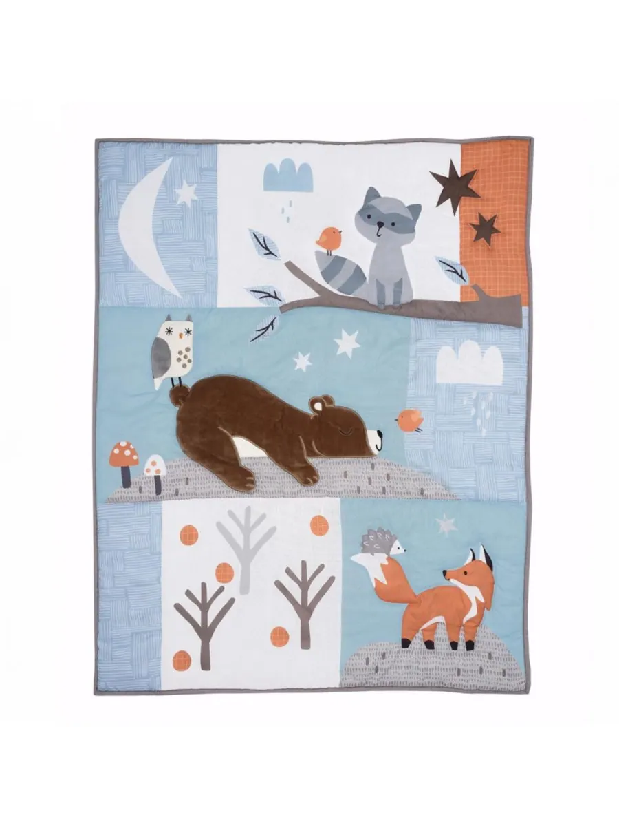 Комплект постельного белья для детской кроватки Sleepytime Bear Woodland из 3 предметов Bedtime — изображение 8 из 10, мульти