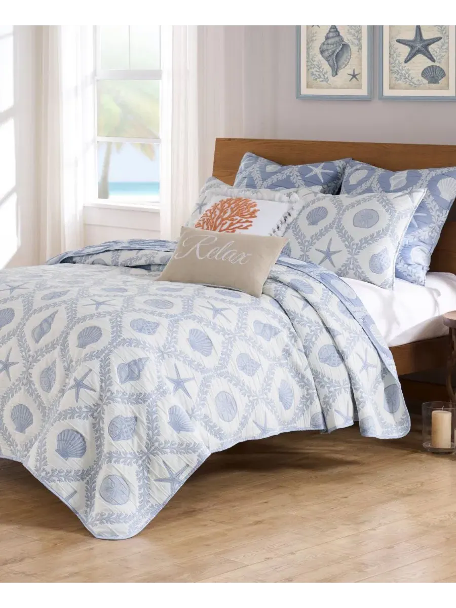Двустороннее покрывало Laguna, 3 предмета, размер Full/Queen Greenland Home Fashions — изображение 2 из 8, шамбре