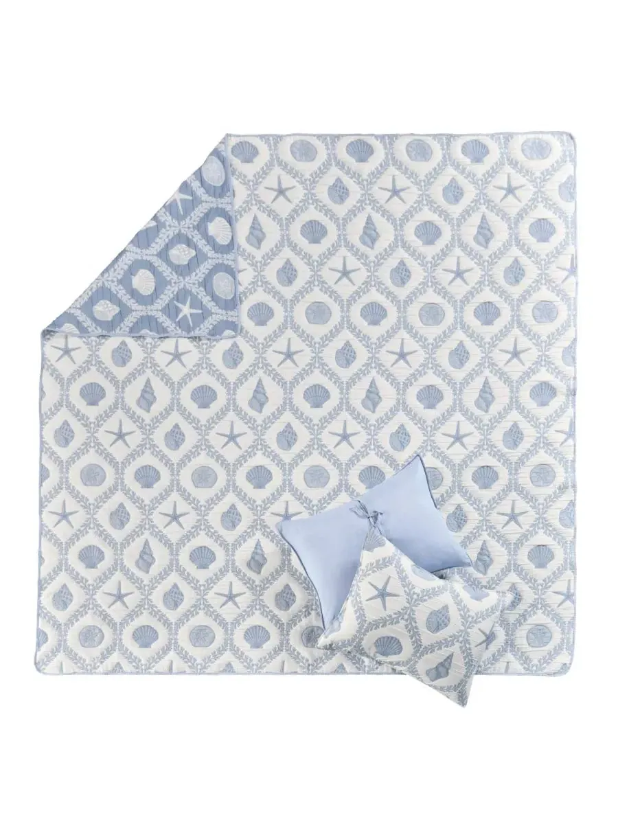 Двустороннее покрывало Laguna, 3 предмета, размер Full/Queen Greenland Home Fashions — изображение 3 из 8, шамбре