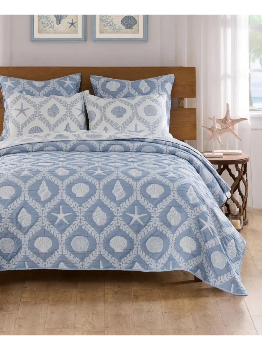 Двустороннее покрывало Laguna, 3 предмета, размер Full/Queen Greenland Home Fashions — изображение 6 из 8, шамбре