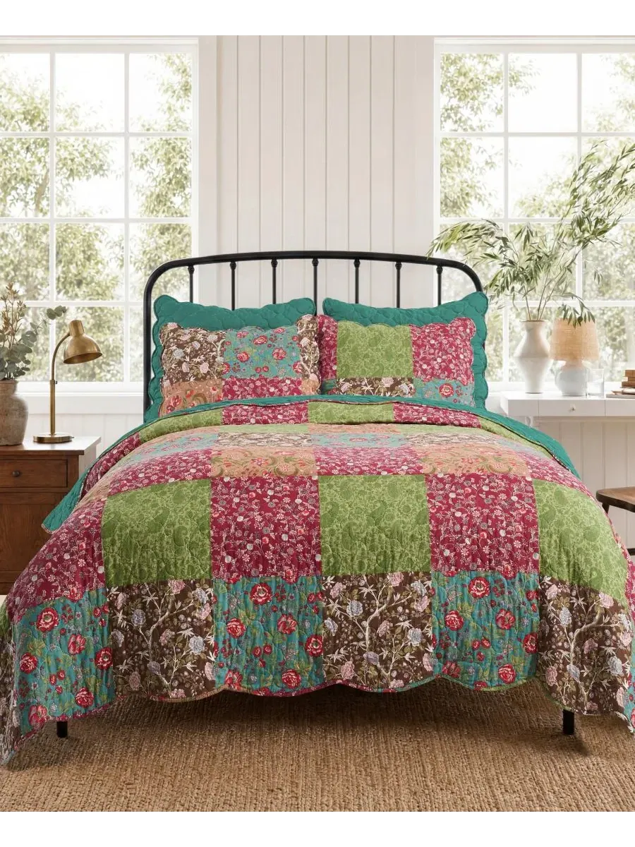 Комплект стеганого покрывала Danica Reversible, King Greenland Home Fashions — изображение 5 из 6, мульти
