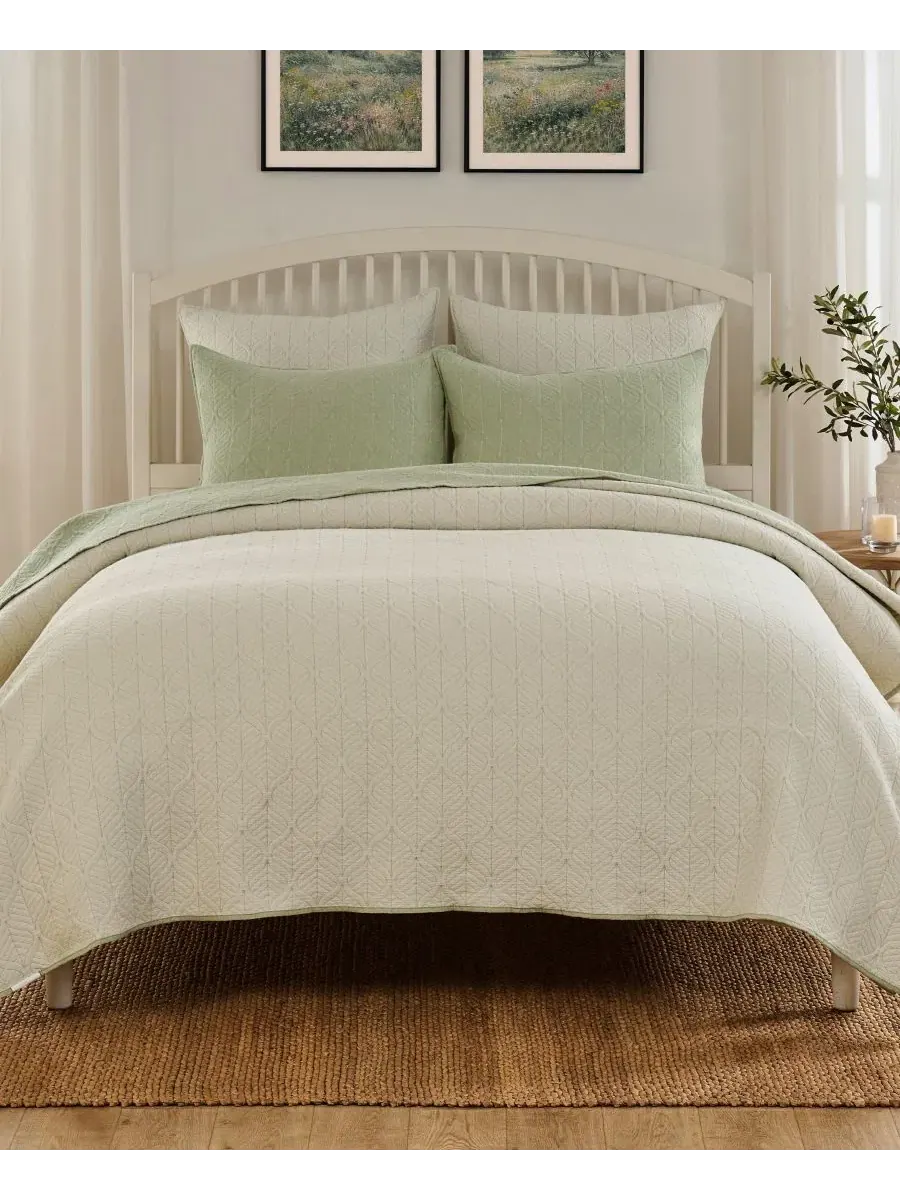 Покрывало-одеяло 3-предметный набор Harper Jacquard-Woven Reversible, Full/Queen Greenland Home — изображение 3 из 7