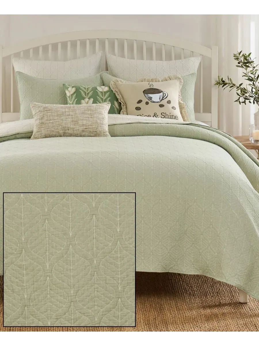 Покрывало-одеяло 3-предметный набор Harper Jacquard-Woven Reversible, Full/Queen Greenland Home — изображение 7 из 7