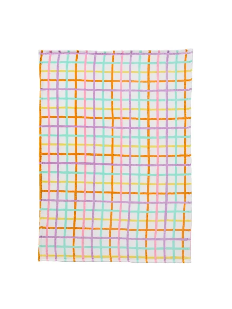 Плюшевый плед Chromatic Grid, 127 x 178 см Hallmark — изображение 3 из 4, мульти