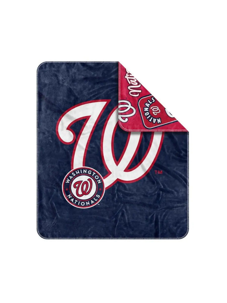 Плед Dream Weave с символикой Washington Nationals, 50 x 60 дюймов Logo Brands — изображение 2 из 3, красный