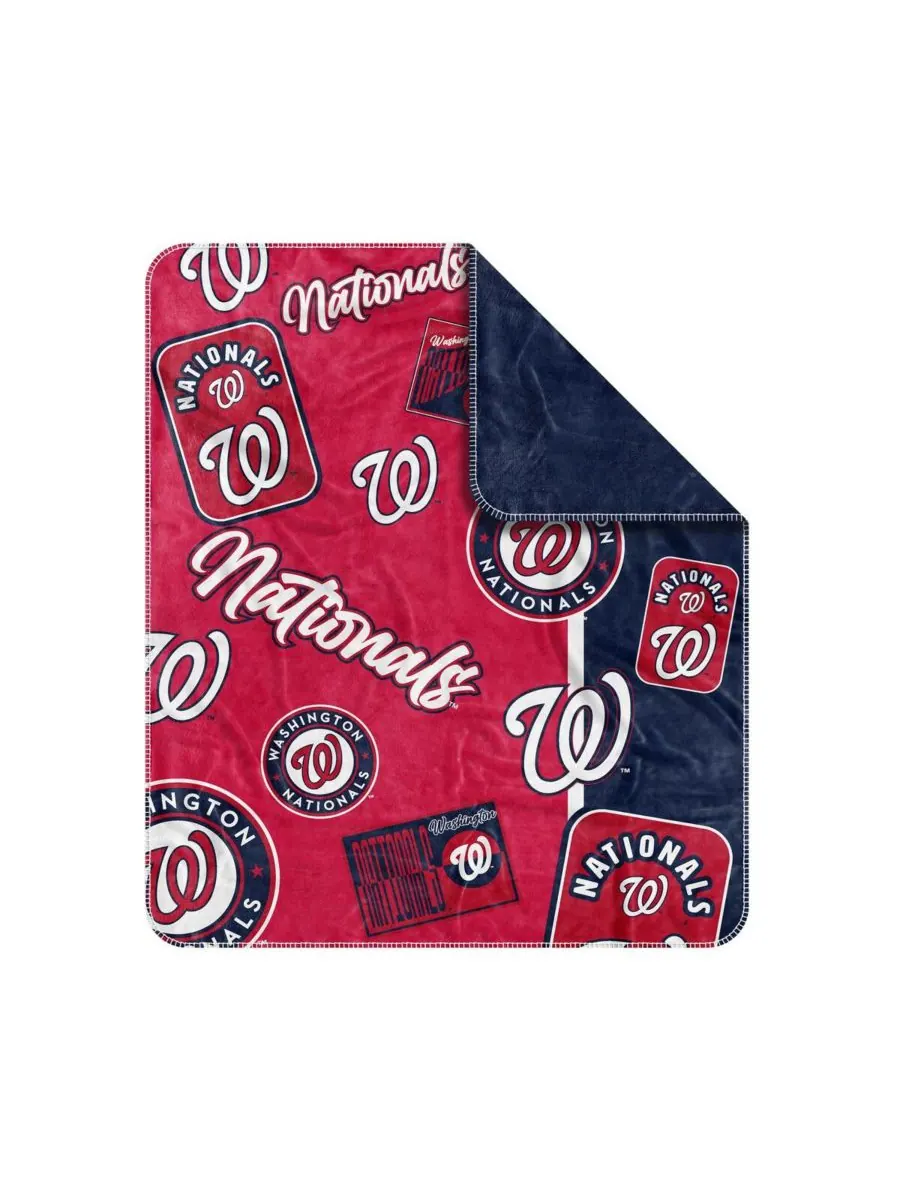 Плед Dream Weave с символикой Washington Nationals, 50 x 60 дюймов Logo Brands — изображение 3 из 3, красный