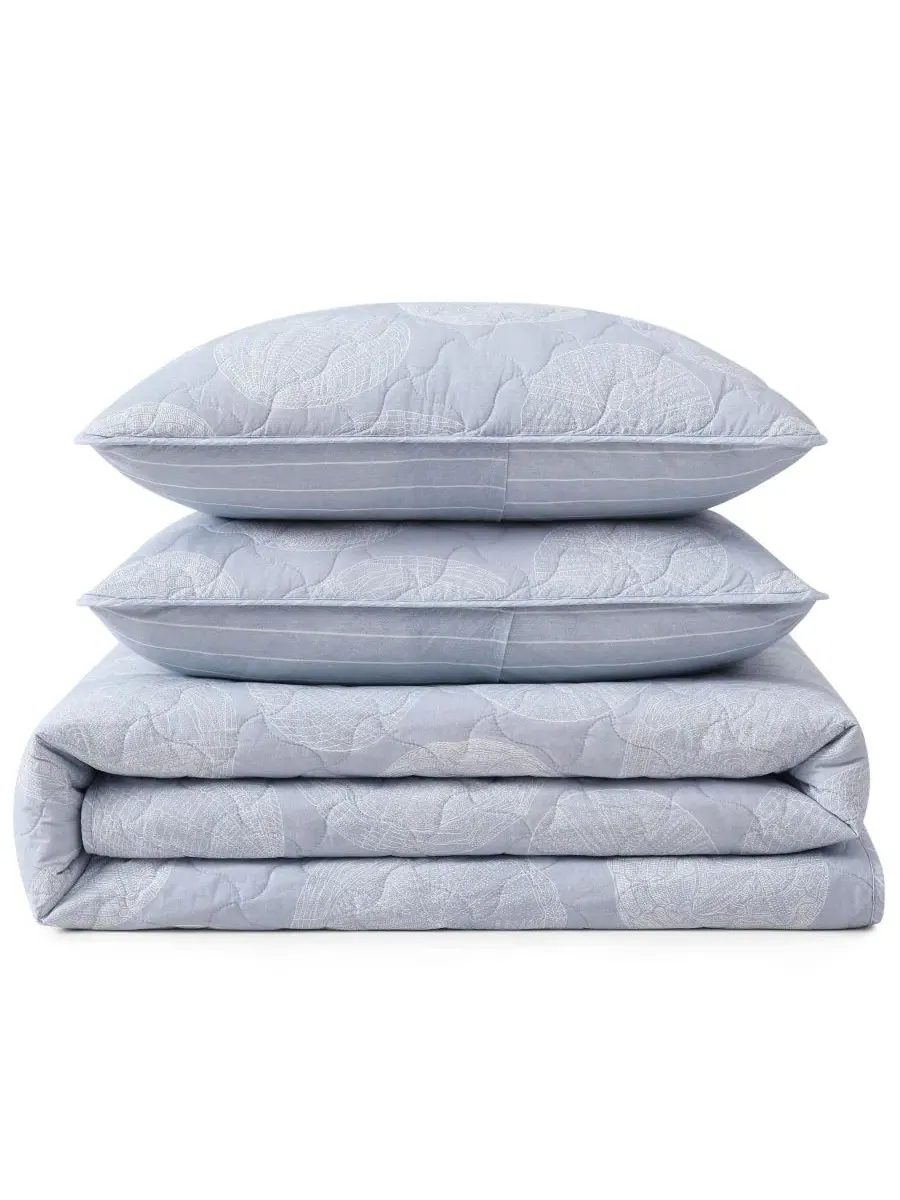 Комплект стеганого покрывала Ocean Island Cotton Reversible 3-Pc. Quilt Set Tommy Bahama Home — изображение 6 из 8, синий