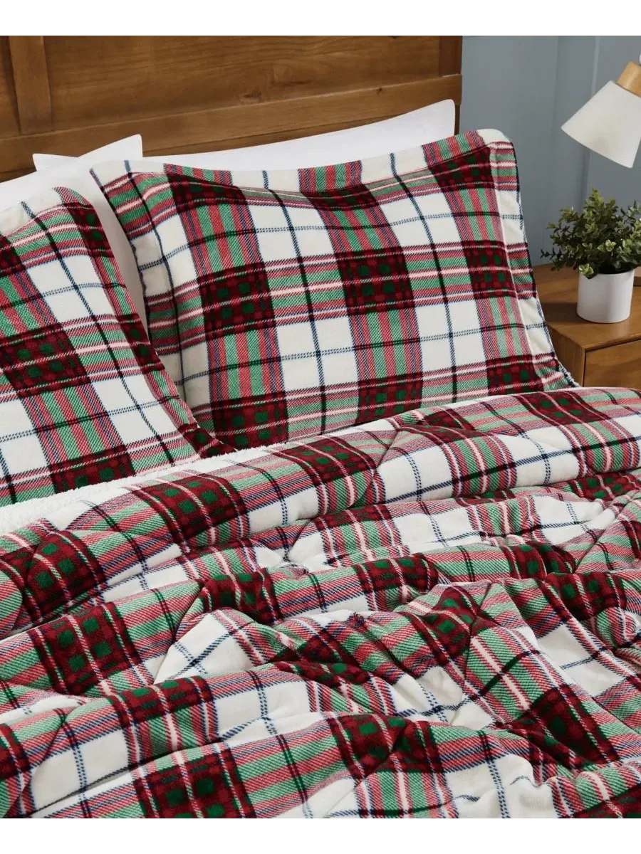 Комплект из 2 предметов Marlon Plaid Truly Soft — изображение 3 из 6, красный белый