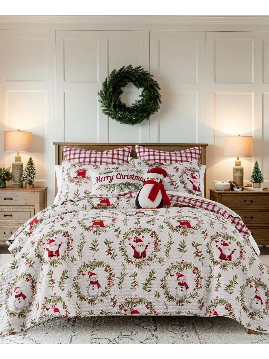 Комплект стеганого покрывала Merry Bright Pine Plaid Reversible Levtex Home