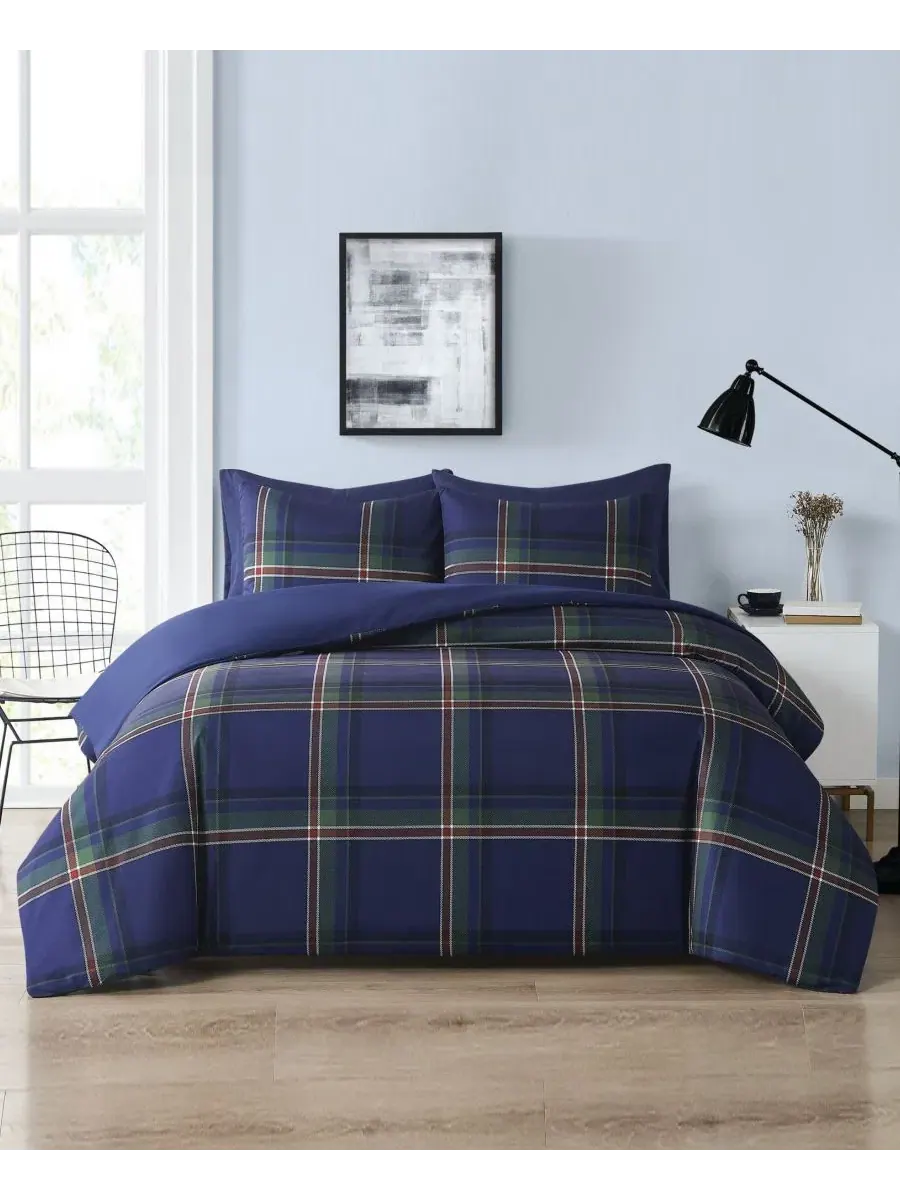 Комплект из 3 предметов: пододеяльник и две наволочки Bronson Plaid Truly Soft