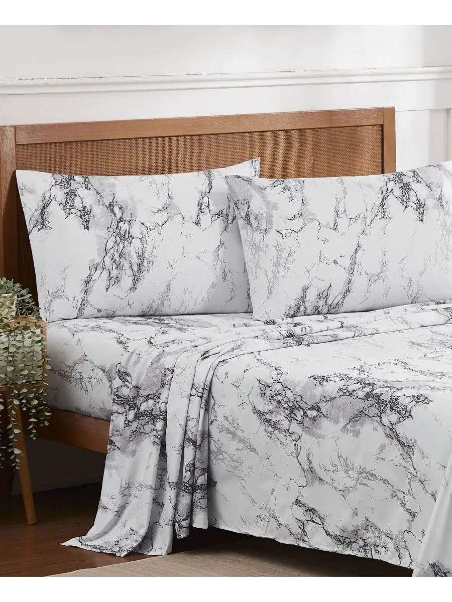 Комплект постельного белья 4 предмета, 1500 нитей, Queen Sweet Home Collection — изображение 2 из 4, серый
