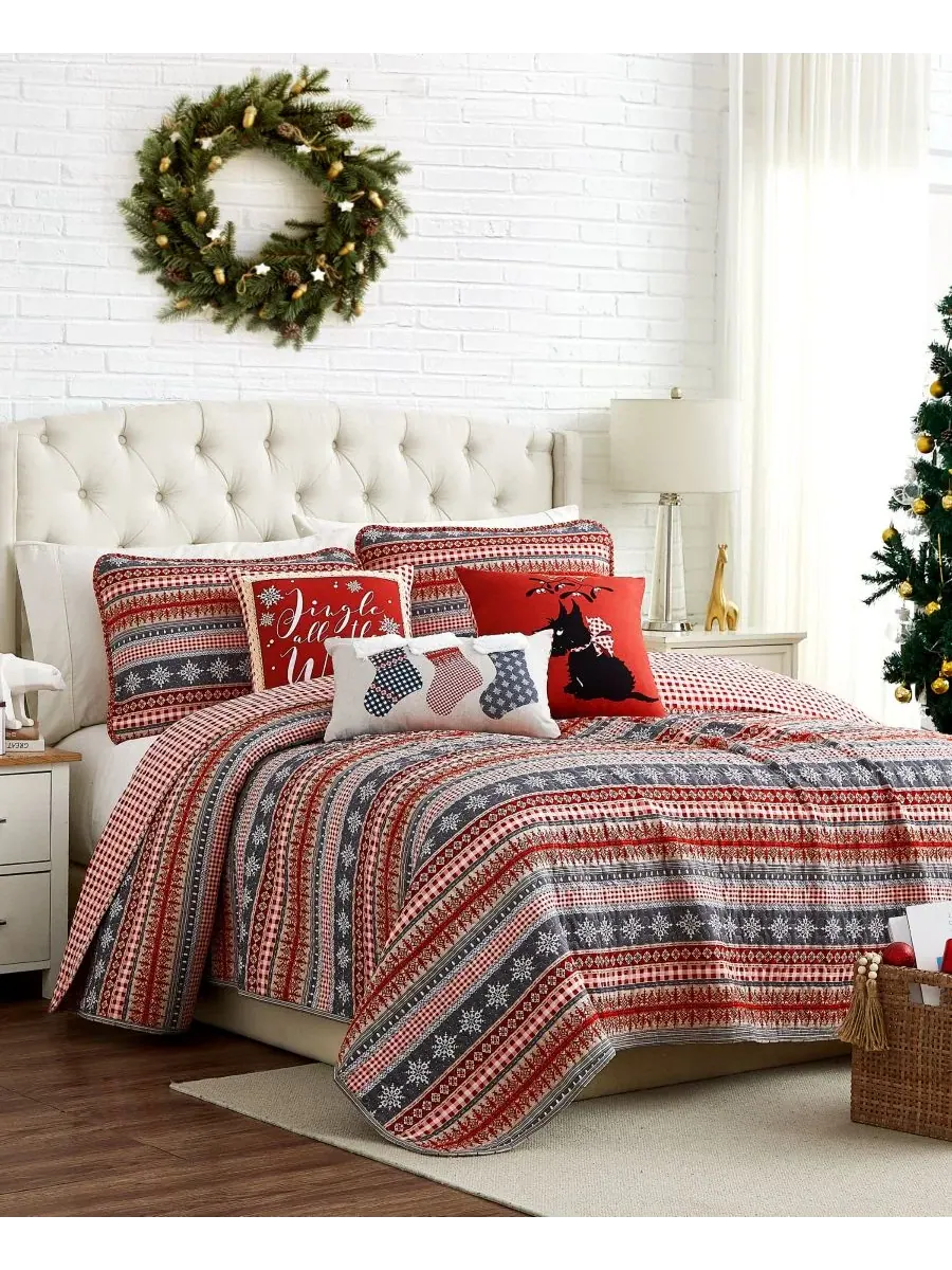 Комплект стеганого покрывала Cozy Cottage Holiday, 6 предметов, Full/Queen Southshore Fine Linens