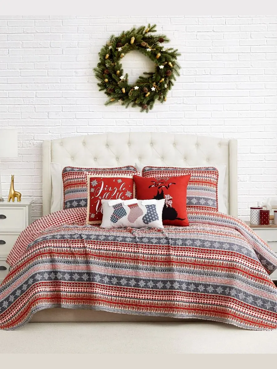 Комплект стеганого покрывала Cozy Cottage Holiday, 6 предметов, Full/Queen Southshore Fine Linens — изображение 2 из 4