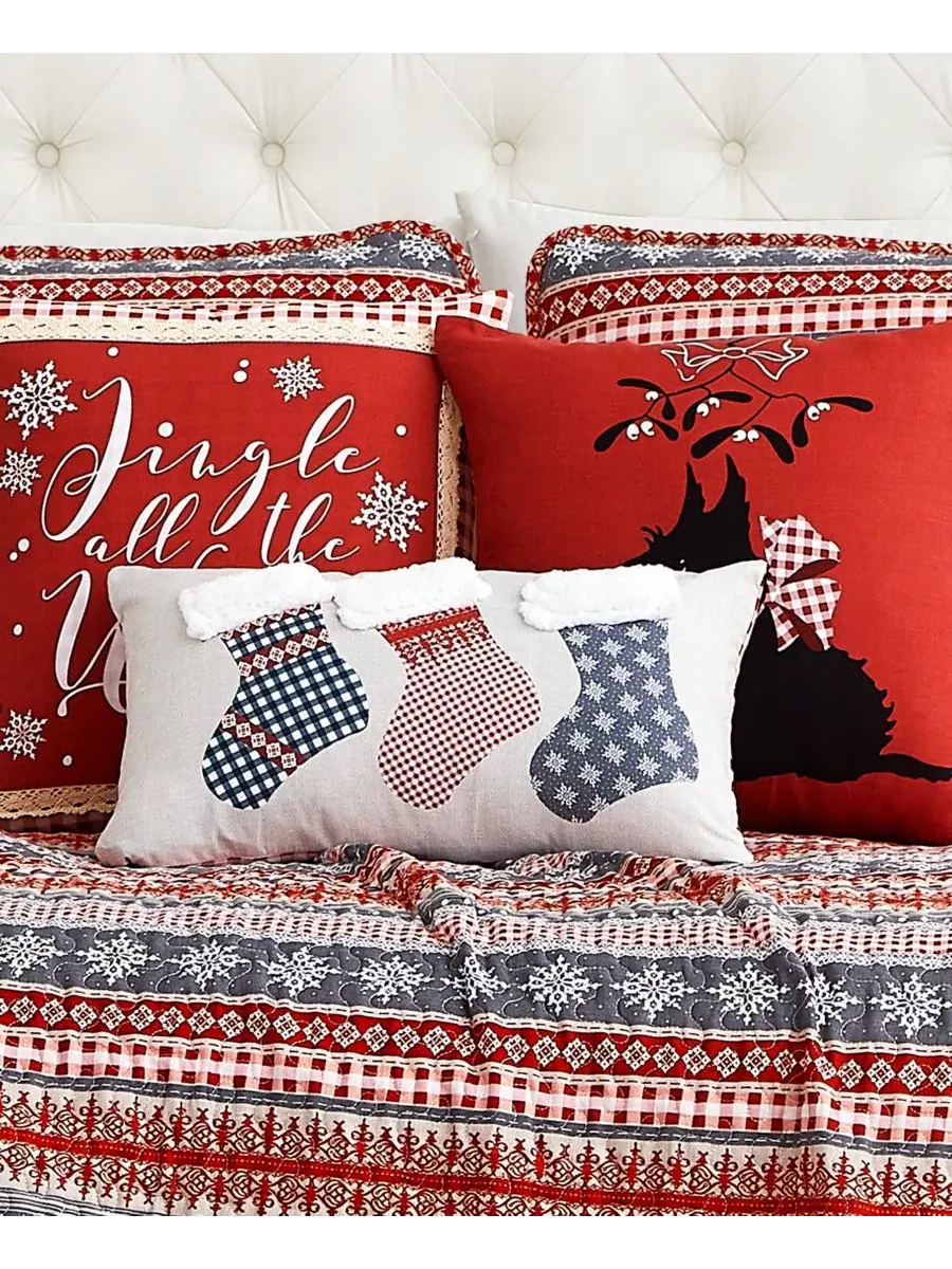 Комплект стеганого покрывала Cozy Cottage Holiday, 6 предметов, Full/Queen Southshore Fine Linens — изображение 3 из 4