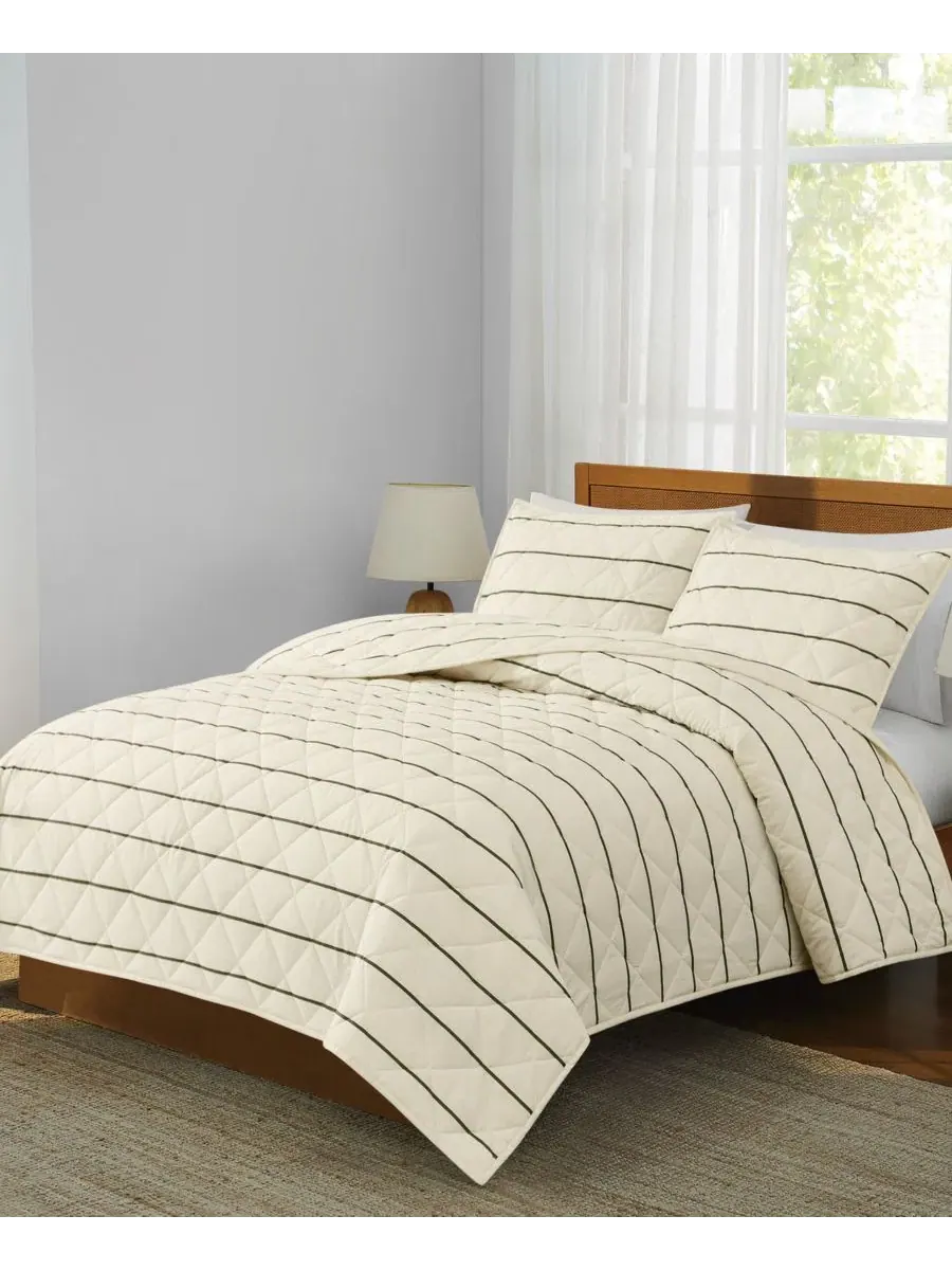 Комплект стеганого покрывала Hayward Stripe, 3 предмета, Full/Queen Brooklyn Loom