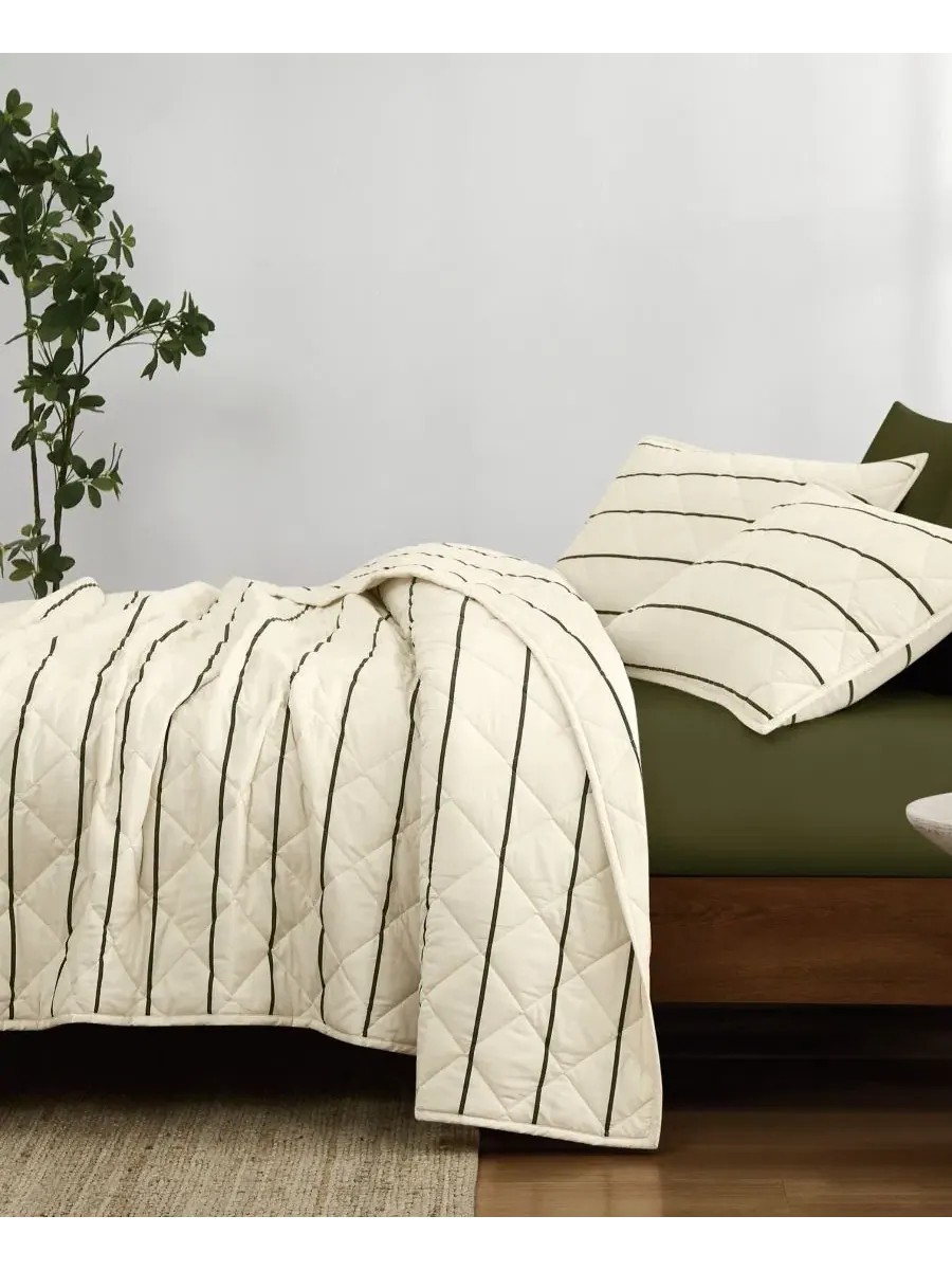 Комплект стеганого покрывала Hayward Stripe, 3 предмета, Full/Queen Brooklyn Loom — изображение 2 из 5