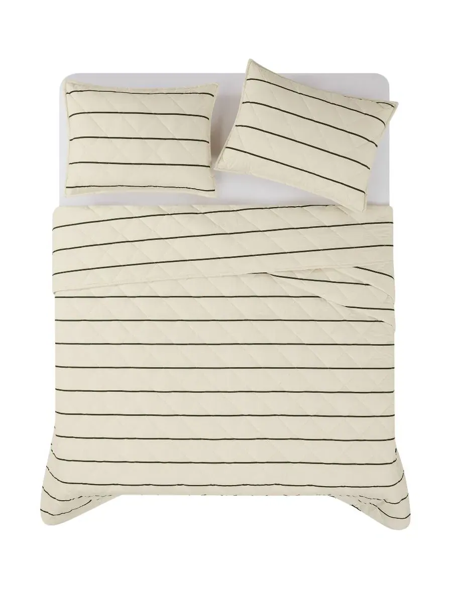 Комплект стеганого покрывала Hayward Stripe, 3 предмета, Full/Queen Brooklyn Loom — изображение 3 из 5