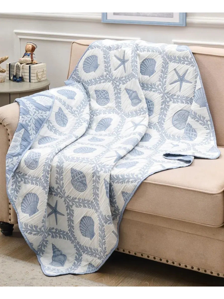 Двусторонний жаккардовый плед Laguna Matelasse, 127 x 152 см Greenland Home Fashions — изображение 2 из 7, шамбре