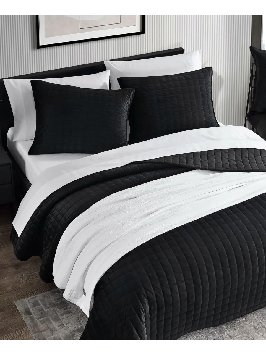 Комплект постельного белья diamond velvet из 3 предметов, размер king. Vera Wang — изображение 4 из 4, черный