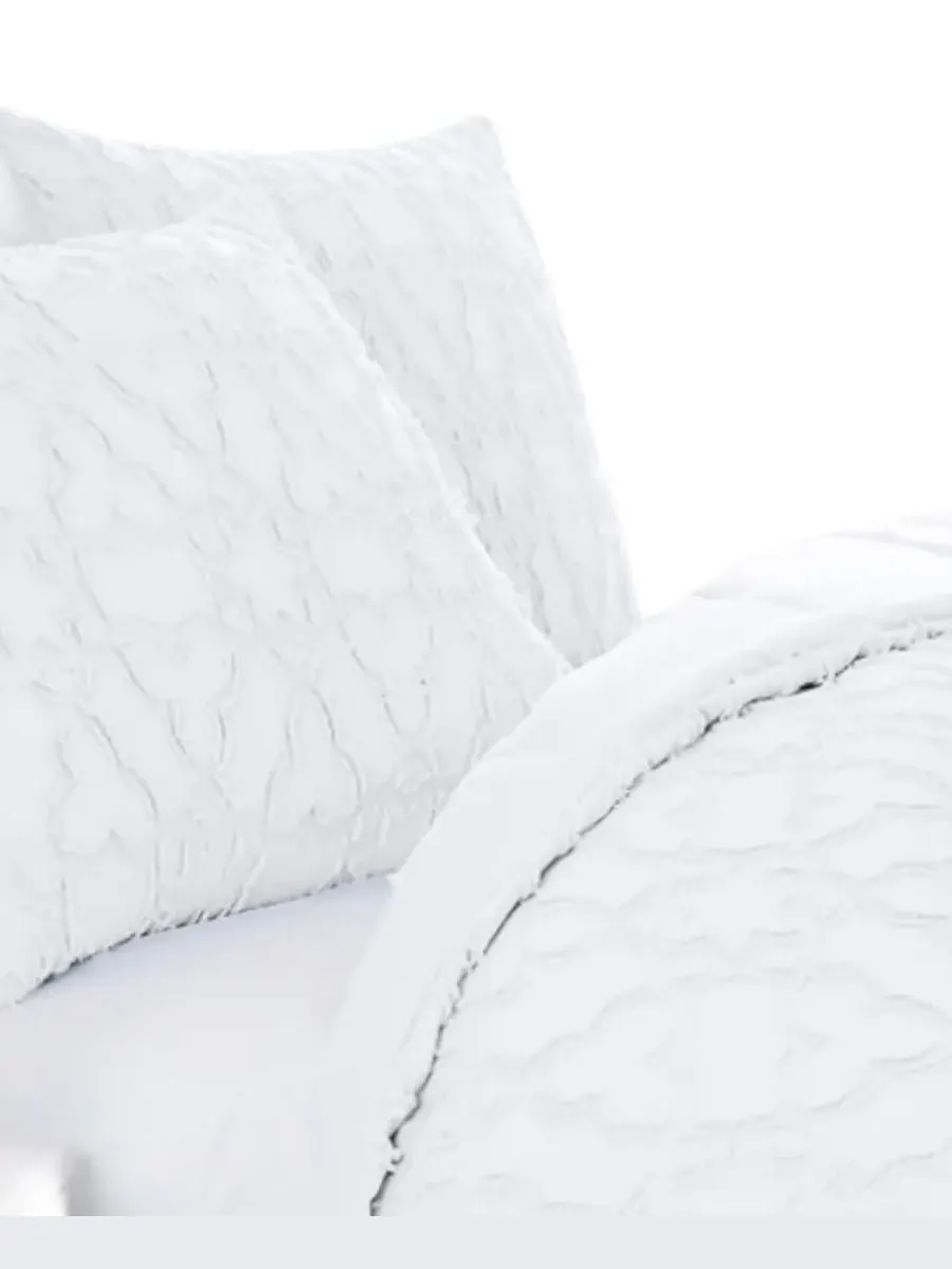 Комплект постельного белья Stella Clipped Jacquard из 3 предметов, размер Full/Queen Southshore — изображение 2 из 6, белый